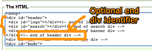 Optional setting to output closing div comments